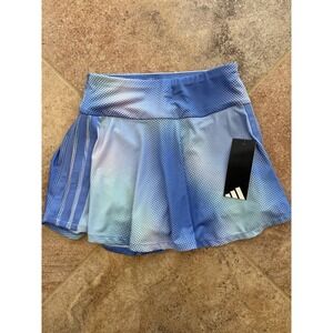 Girls' Adidas Blue Fusion AOP 3S Flounce Skort F25 Size Medium NWT